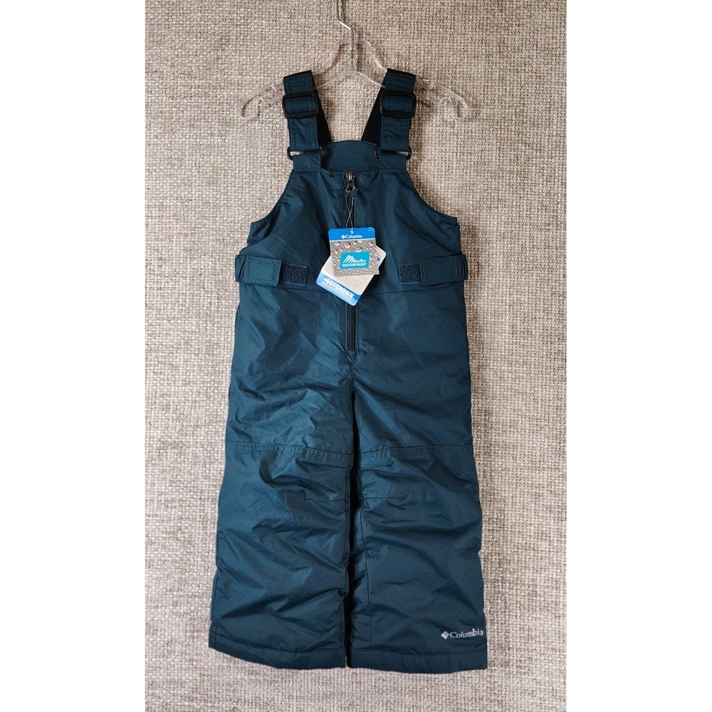 Columbia Toddler Snowslope II Insulated Snow Bibs Size 2T Green Adjustable NWT